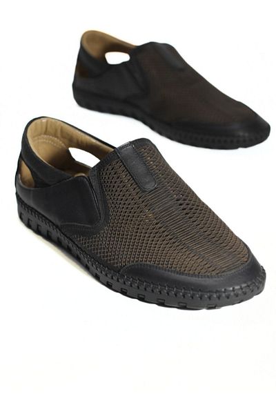 Yeşildaş Genuine Leather Summer Men's Shoes - Orthopedic Design