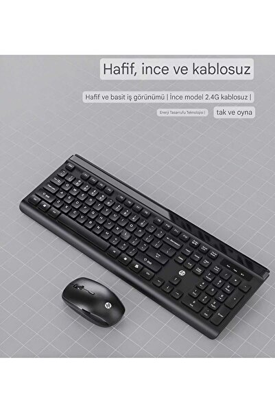 HP Cs500 Kablosuz 2.4ghz Türkçe Q Klavye & Mouse Set Siyah | Ramwhite Türkiye Garantili