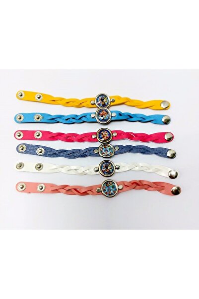 şahane parti Sevimli Paw Patrol Temalı 6 Adet Örgü Bileklik