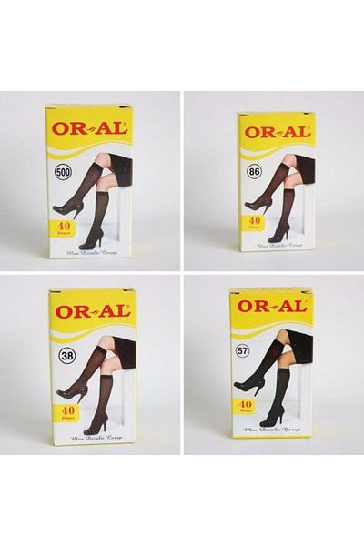 Oral Çorap Orarteks Or-al 40 Denim Mousse Knee Socks - 12 Pieces