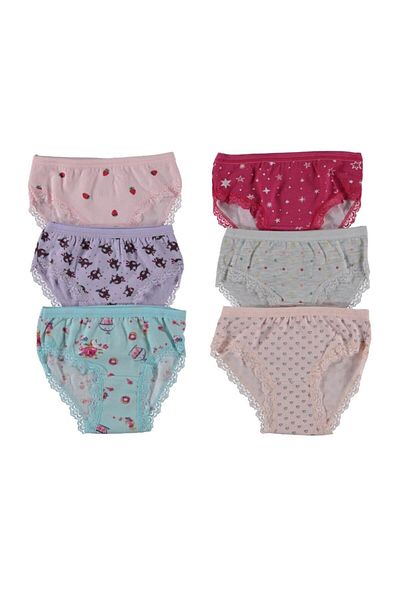 İLKE İÇ GİYİM Chiloți bikini pentru fete İlke - Lycra și dantelă, modele 316 - 6 buc