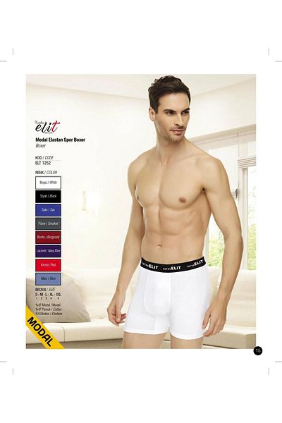Tutku Elit Ανδρικό Modal Elastane Sports Boxer 1252 - 6 Τεμάχια