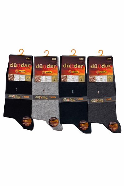 Dündar Men's Modal Micro Lcyra Plus Seamless Sock Socks 4124 - 12 Pieces
