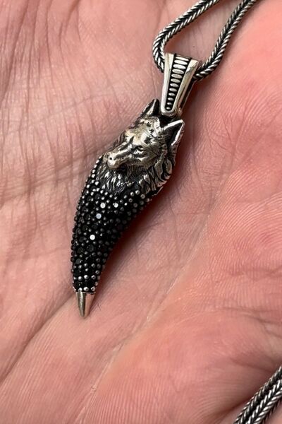cheetahquality Kurt Dişi 925 Ayar Gümüş Özel Yapım Erkek Kolyesi