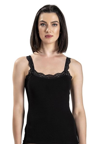 Jiber Women's Laced Wide Strap Lycra Undershirt 505 - 12 Pieces