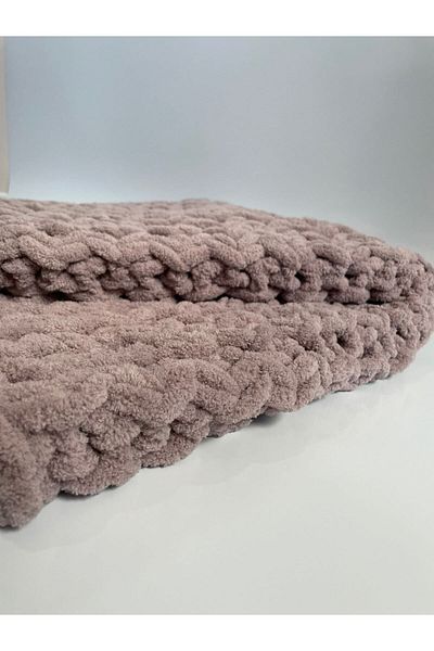 Alize Puffy Hand Knitted Baby Blanket