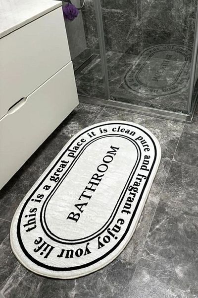 YTR HOME Μπαμπού ύφασμα αντιολισθητική βάση Μοκέτα μπάνιου που πλένεται ανθεκτικό σε λεκέδες χαλάκι μπάνιου 60x100cm