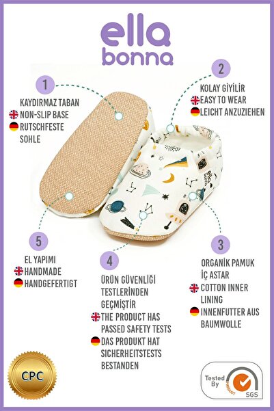 Ella Bonna Anti-Slip Sole Bird Patterned Baby Booties, Home Boots Slippers Nursery Shoes Slippers