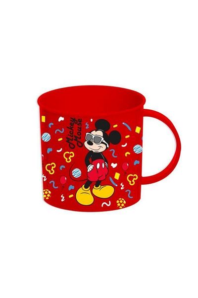 Herevin Red Colored Mickey Patterned Glass with Handle 280cc