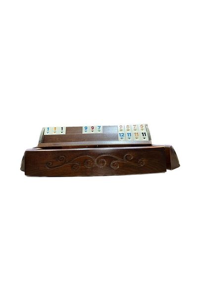 OTTOMAN GAMES Ivy Oval Wooden Walnut Okey Set