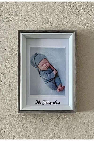 Tiny Desing Accessorıes my First Photo Written Children's memory Frame - Wooden
