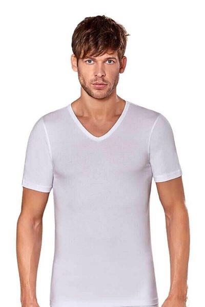 Berrak Men's V-neck Lycra Tank Top 1037 - 3 Pieces