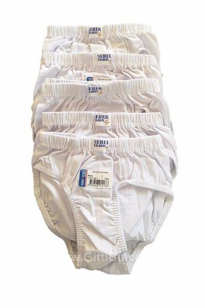 Seher Yıldızı Seher Boy's Cotton Slip Panties 0037-12 Pieces