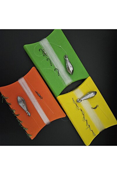 ALDOS Çapari ve Dip Hazır Olta Set (3 ad) mantara sarılı kurşunlu kıyı tekne istavrit mezgit mırmır takım