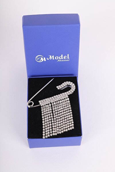 model aksesuar İskoç Iğne Tasarım Taşlı Sallantılı Broş