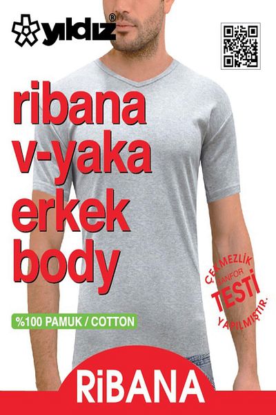 YILDIZ Yıldız Men's Ribbed V-Neck Body Undershirt 60/62 - 6 Pieces