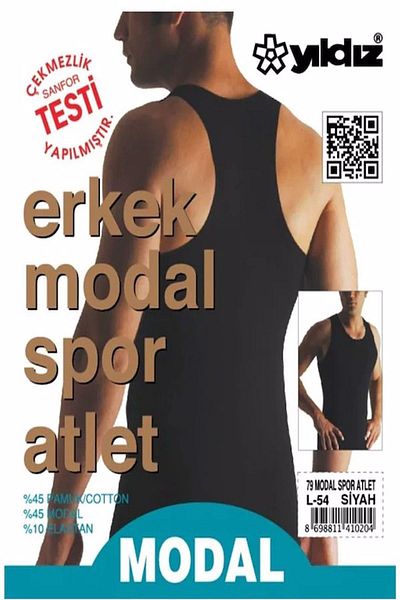 YILDIZ Ανδρικό Modal Lycra Sports Singlet 77 - 3 Τεμάχια