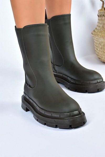 Fox Shoes Χακί χοντρή σόλα καθημερινά γυναικεία μποτάκια L973794009