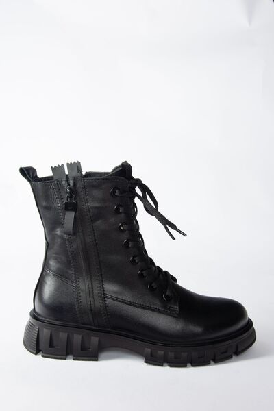 Fox Shoes Siyah Hakiki Deri Günlük Kadın Postal Bot N555102803