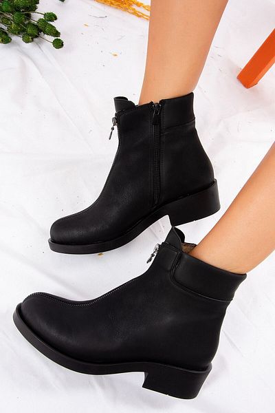 Fox Shoes Μαύρα γυναικεία μποτάκια J674120309