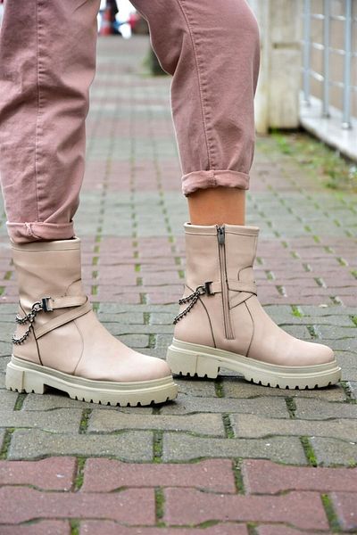 Fox Shoes Γυναικείες μπότες Tan Thick Sole Chain L996034509