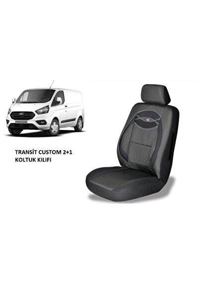 KNB FORD TRANSİT CUSTOM KAPALI KASA 2+1 KOLTUK KILIFI SİYAH RENK  2012-2023 Y...
