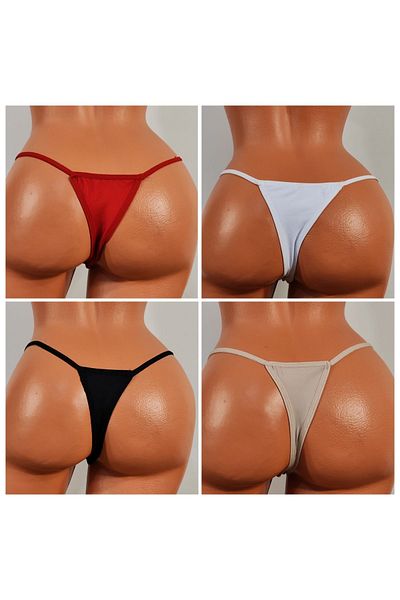 GECKO COLLECTION Simala Women's String Lace Rubber String Tange 4 Pack