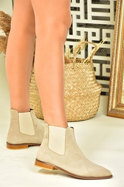 Fox Shoes Bézs velúr napi női csizma N272120502