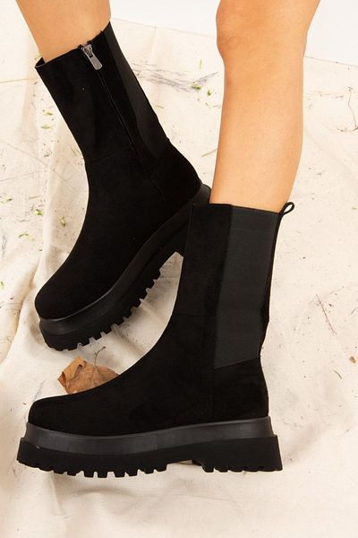 Fox Shoes Dámské černé semišové boty J267063102