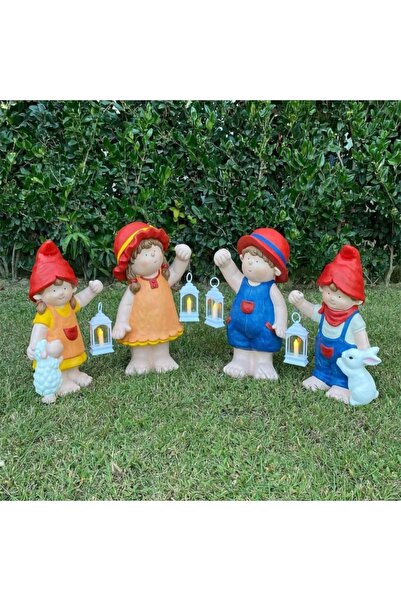 ekinoksart Fenerli Cüce Seti , 4'lü Cüce Seti, Bahçe Cüceleri , Bahçe Dekoru