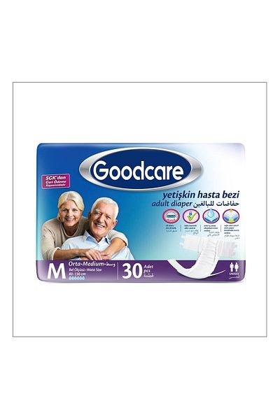 Goodcare Good Care M Waistband Adult Patient Diapers M 30 Pieces