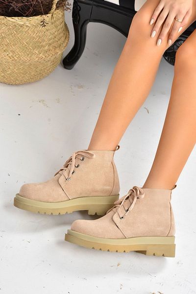 Fox Shoes Γυναικείες Μπότες Beige Suede L996033802