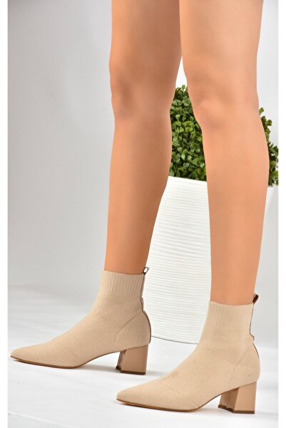 Fox Shoes Kožený úplet Dámské boty na silném podpatku L422763057