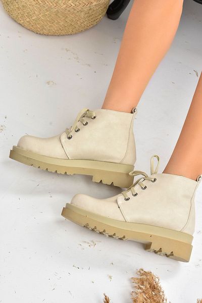 Fox Shoes Γυναικείες μπότες μπεζ από συνθετικό δέρμα L996033809