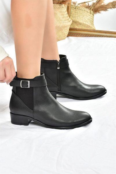 Fox Shoes Μαύρα κοντό τακούνι καθημερινά γυναικεία μποτάκια L252704509