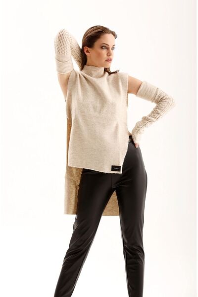 THIMOON Women's Turtleneck Sweater Tunic with Sleeves Accessories