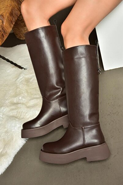 Fox Shoes R610067009 Hnedé čižmy s hrubou podrážkou