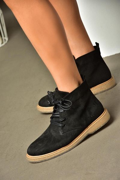 Fox Shoes R374923202 Black Suede Low Sole Classic Women's Boots