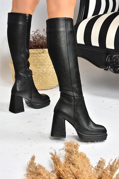Fox Shoes Černé dámské boty na podpatku na platformě L282390109