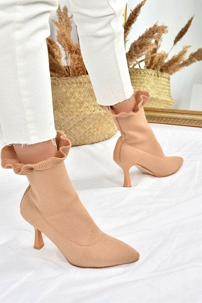 Fox Shoes Δέρμα πλεκτά Γυναικείες μπότες με λεπτό τακούνι L799584057