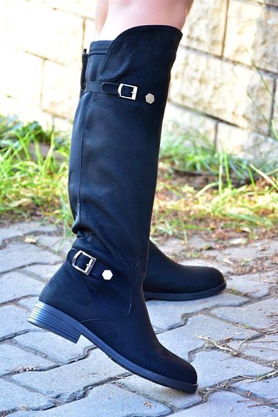 Fox Shoes Μαύρες Suede Daily Γυναικείες Μπότες L848700202