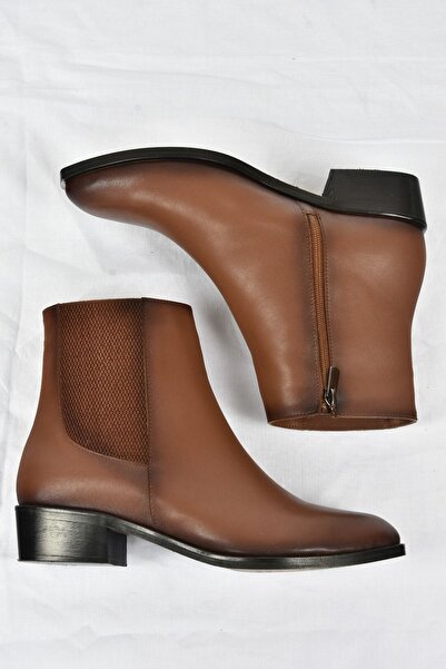 Fox Shoes Taba Kısa Topuklu Kadın Bot L252673109