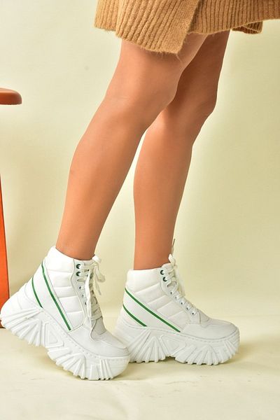 Fox Shoes Bílé dámské tenisky s vysokou podrážkou N973115009