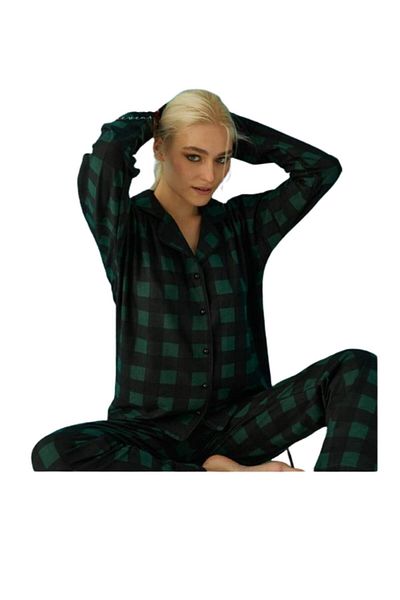 Pijamoni Σετ γυναικεία πιτζάμες σουέτ - με κουμπιά - 5660-2