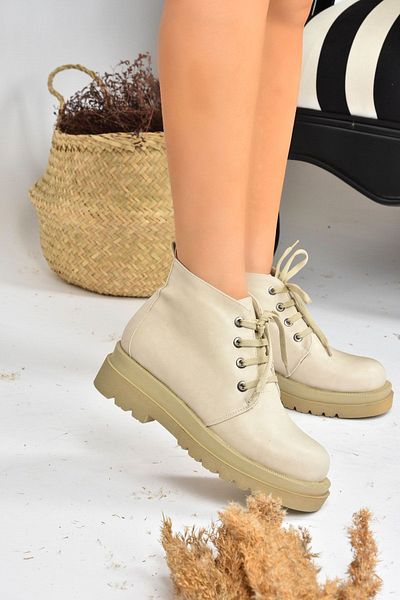Fox Shoes Γυναικείες μπότες μπεζ από συνθετικό δέρμα L996033809