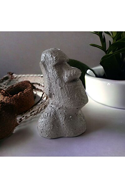 Mes Reves El Yapımı Beton Moai Paskalya Adası Dekoratif Heykel Hediyelik Bibl...