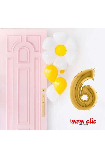 MFM Set de baloane din folie cu tematică margarete de 6 ani