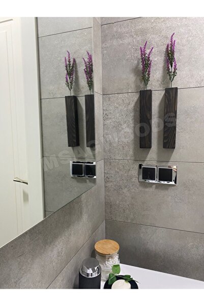 MSAĞWOODS 2 bucăți ghiveci din lemn pentru bucătărie, baie, grădină de iarnă, boemă, rustică, balcon, floare artificială, cadou pentru acasă, cadou de nuntă