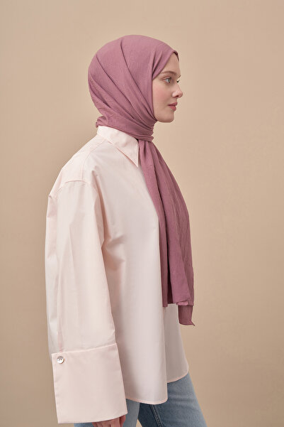 ARMANDA Bambu Kraş Desen Şal - Gül Kurusu