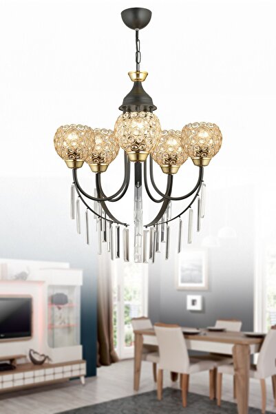 Genel Markalar Siyah Şelale 5'li Optigon Kafa Lüks Yukarı Bakan Kristal Taşlı...